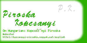 piroska kopcsanyi business card